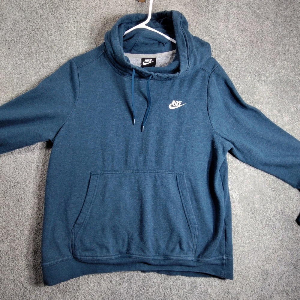 Nike Mens Pullover Hoodie Sweatshirt Blue Pouch Pocket 853928-474 Medium